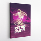 Quadro Retro Party Astronauta Prancha Surf Canvas 60x40cm