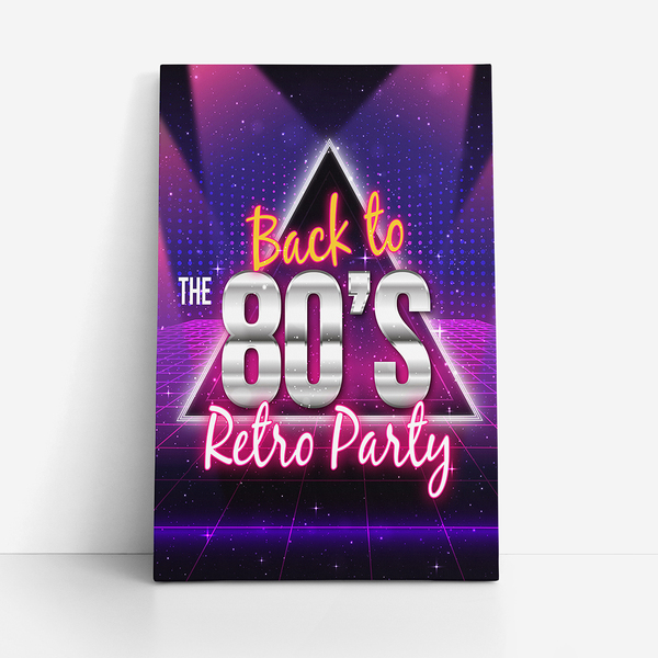 Quadro Retro Party Festa Back To The 80's Canvas 140x90cm