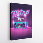 Quadro Retro Party Festa Caixa De Som Canvas 120x80cm