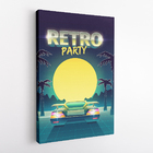 Quadro Retro Party Festa Carro Praia Canvas 60x40cm