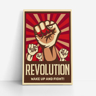 Quadro Revolution Revolução Punho Vermelho Canvas 120x80cm