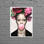 Quadro Rihanna Bubble Gum 45x34cm Moldura:madeira Preta