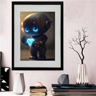 Quadro Robozinho Brilho Da Curiosidade 60x48cm Moldura Preta
