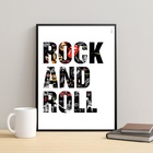 Quadro Rock And Roll - Bandas 24x18cm - Com Vidro Moldura Bra