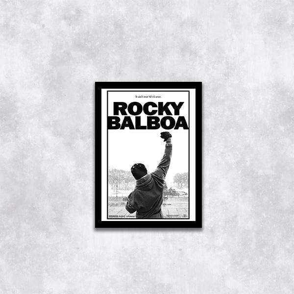 Quadro Rocky Balboa 33x24cm - Com Vidro Moldura:madeira Preta
