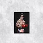 Quadro Rocky Balboa Boxe 24x18cm Moldura:madeira Preta