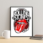 Quadro Rolling Stones Arte 45x34cm Moldura Branca