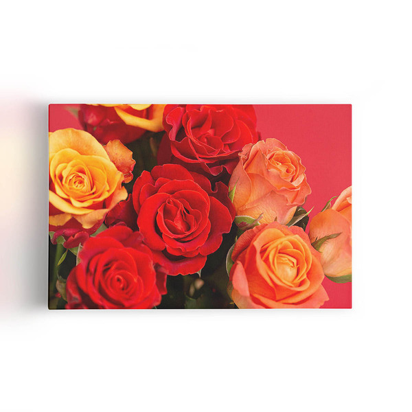Quadro Rosa Tons De Laranja Foto Decorativo Canvas 140x90cm