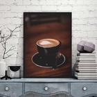 Quadro Rústico Xícara Com Café Coração 24x18cm - Com Vidro Mo