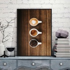 Quadro Rústico Xícaras Com Café 24x18cm - Com Vidro Moldura:m