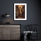 Quadro Sacro Arcanjo Miguel - 60x48cm Moldura:madeira Branca