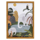 Quadro Safari Marrom com Vidro 30x40 Arte Própria