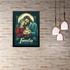 Quadro Sagrada Família De Nazaré 33x24cm Moldura Preta