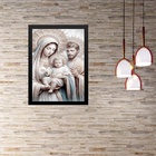 Quadro Sagrada Família - Prateada 45x34cm Moldura Preta