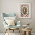 Quadro Sagrado Coração De Maria Floral Vintage - 60x48cm Mold