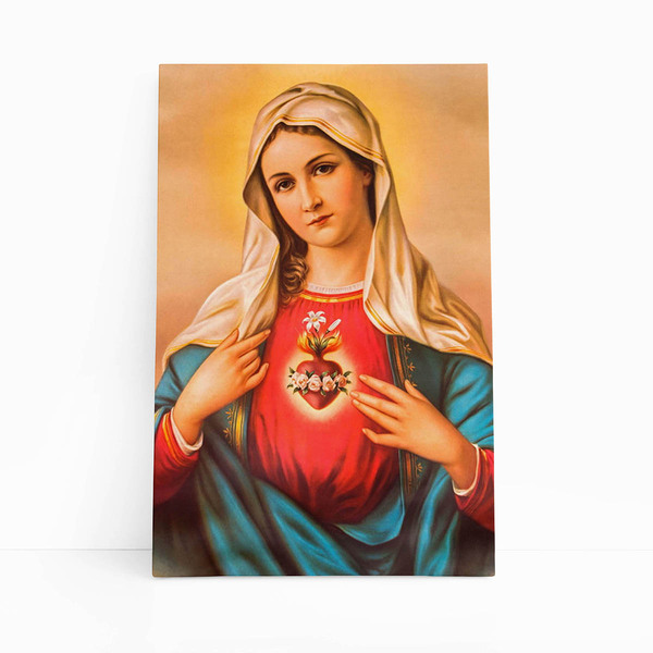 Quadro Sagrado Coração De Maria Imaculadada Canvas 120x80cm