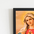 Quadro Sagrado Coração De Maria Moldura Preta 60x40cm