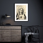 Quadro Sagrado Coração De Maria Preto E Branco - 60x48cm Mold