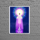 Quadro Saint Germain Chama Violeta 24x18cm - Com Vidro Moldur