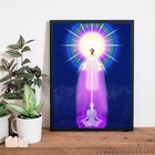 Quadro Saint Germain Chama Violeta 24x18cm - Com Vidro Moldur