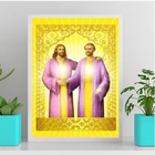 Quadro Saint Germain E Jesus Cristo 24x18cm - Com Vidro Moldu