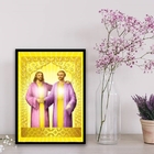 Quadro Saint Germain E Jesus Cristo 45x34cm - Com Vidro Moldu