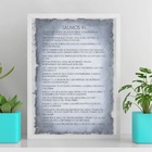 Quadro Salmo 91 - Papiro Cinza 45x34cm - Com Vidro Moldura Pr