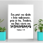 Quadro Salmo Em Paz Me Deito 33x24cm Moldura:madeira Preta