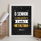 Quadro Salmo O Senhor É O Meu pastor 33x24cm - Com Vidro Mold
