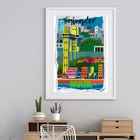 Quadro Salvador Bahia Brasil - 60x48cm Moldura:madeira Branca