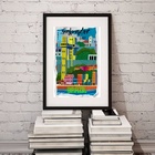 Quadro Salvador Bahia Brasil - 60x48cm Moldura:madeira Preta