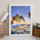 Quadro Salvador Dalí - Tigres 33x24cm - Com Vidro Moldura:mad