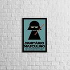 Quadro Sanitário Masculino 24x18cm Moldura:madeira Preta