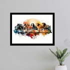 Quadro Santa Ceia Moderna - Aquarela 45x34cm Moldura Preta