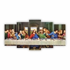 Quadro Santa Ceia Mosaico Jesus E Apóstolos Em Mdf 130x60cm
