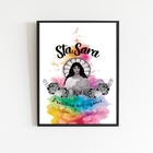 Quadro Santa Sara Protetora Ciganos 33x24cm - Com Vidro Moldu