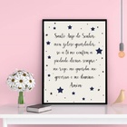 Quadro Santo Anjo Do Senhor Estrelinhas 33x24cm - Com Vidro M