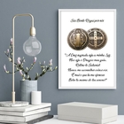 Quadro São Bento Rogai Por Nós 24x18cm - Com Vidro Moldura Br