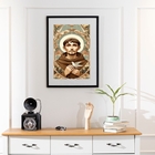 Quadro São Francisco Boho - 60x48cm Moldura Branca