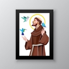 Quadro São Francisco De Assis Geométrico 33x24cm - Com Vidro