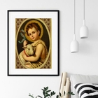 Quadro São João Batista - 60x48cm Moldura:madeira Preta