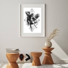 Quadro São Miguel Arcanjo Preto E Branco - 60x48cm Moldura:ma