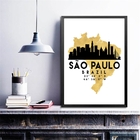 Quadro São Paulo Brazil - Escala 45x34cm - Com Vidro Moldura: