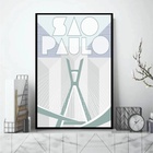 Quadro São Paulo City - Ponte Estaiada 33x24cm - Com Vidro Mo