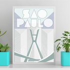 Quadro São Paulo City - Ponte Estaiada 45x34cm - Com Vidro Mo