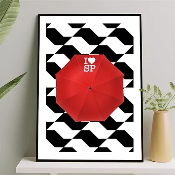 Quadro São Paulo Terra Garoa 45x34cm Moldura:madeira Preta