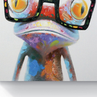 Quadro Sapo Colorido De Óculos Arte Moderna Divertida