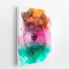 Quadro Schnauzer Cachorro Tinta Aquarela Canvas 30x40cm