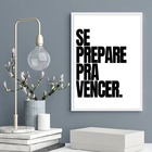 Quadro Se Prepare Pra Vencer 24x18cm Moldura Branca
