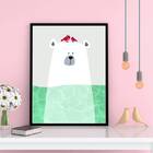 Quadro Sea Bear 24x18cm - Com Vidro Moldura:madeira Branca